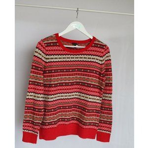 Talbots Fair Isle Crewneck Sweater - Size M - Win… - image 1